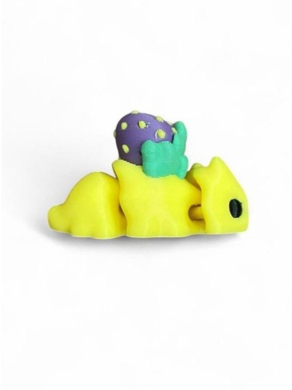 3D Yellow Axolotl Holding Purple Berry Mini Fidget Toy Figurine